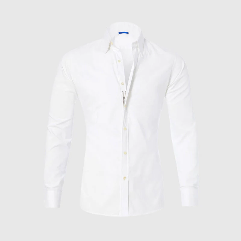 Roberto Russo Fitted Shirt with Integrated Zipper - Image 4