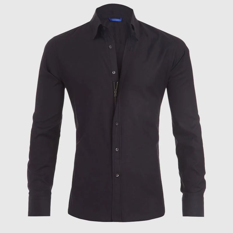 Roberto Russo Fitted Shirt with Integrated Zipper - Image 7