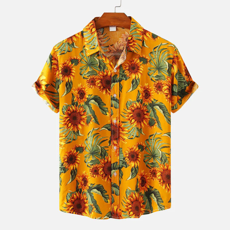 Roberto Russo Floral Pattern Shirt with Short Sleeves