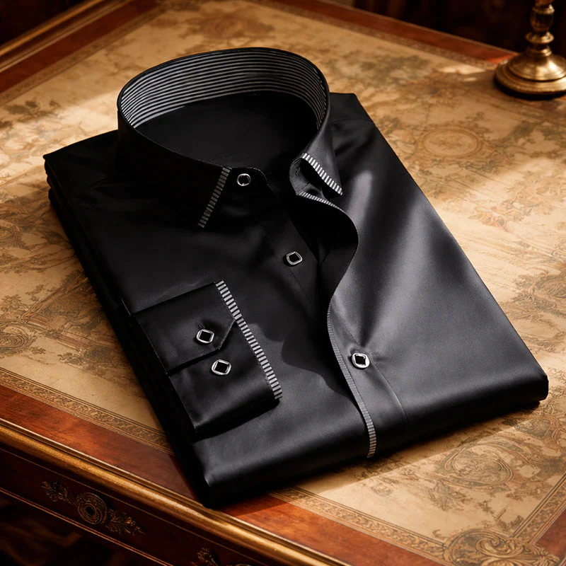 Roberto Russo Smooth Finish Button-Up Shirt - Image 3