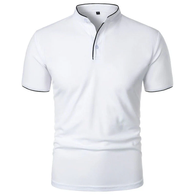 Roberto Russo Stand Collar T-Shirt with Contrast Trim - Image 2