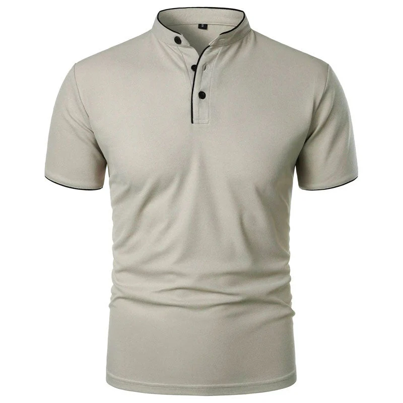 Roberto Russo Stand Collar T-Shirt with Contrast Trim - Image 3