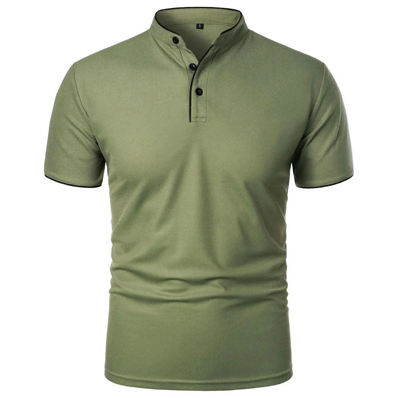 Roberto Russo Stand Collar T-Shirt with Contrast Trim - Image 4