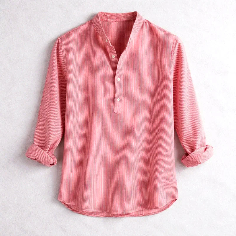 Roberto Russo Striped Henley Shirt - Image 2