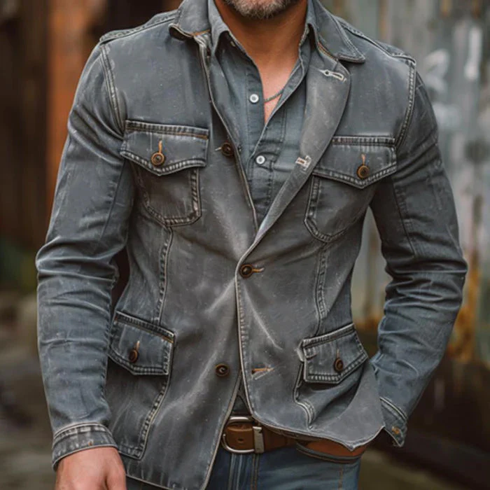Roberto Russo Washed Denim Jacket - Image 3