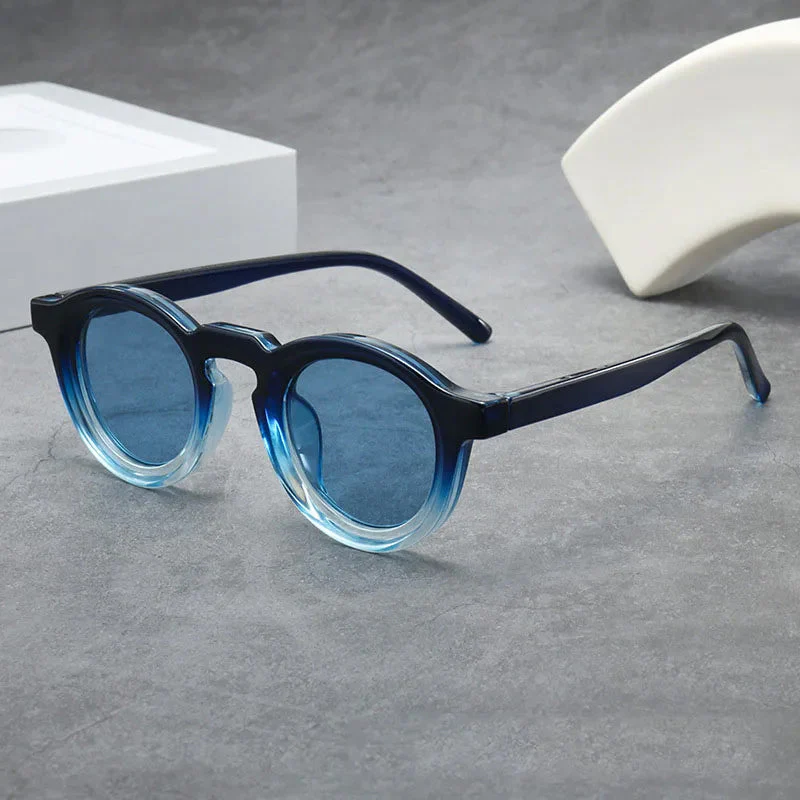 Round Frame Sunglasses with Color-Tinted Lenses - Image 2
