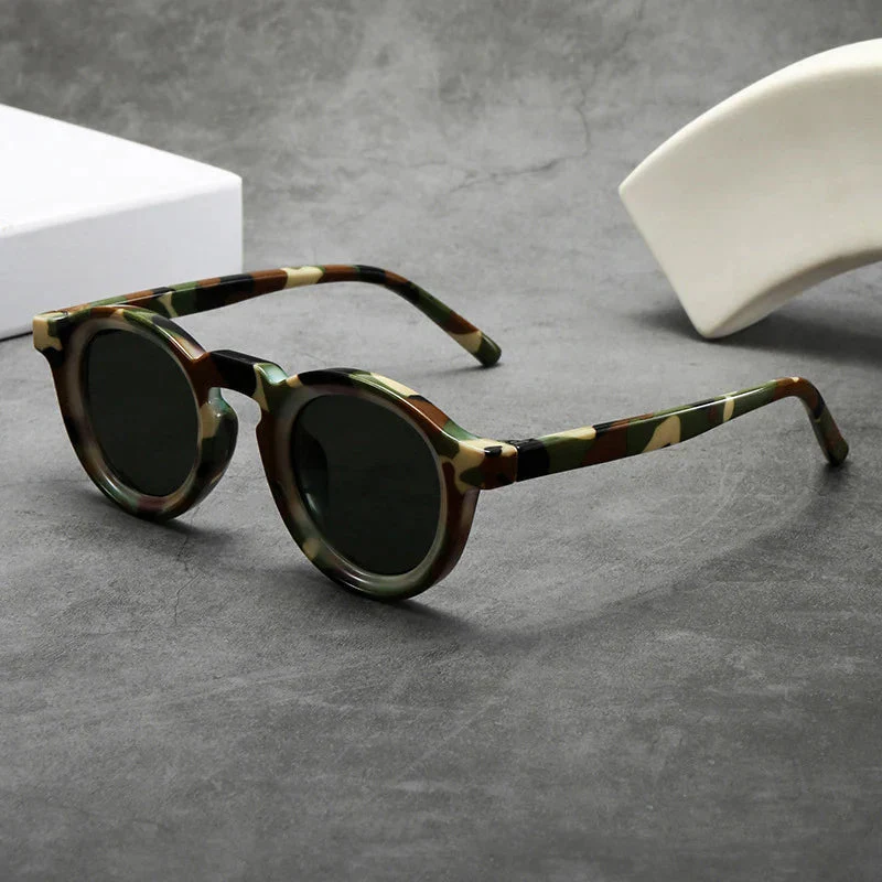 Round Frame Sunglasses with Color-Tinted Lenses - Image 4