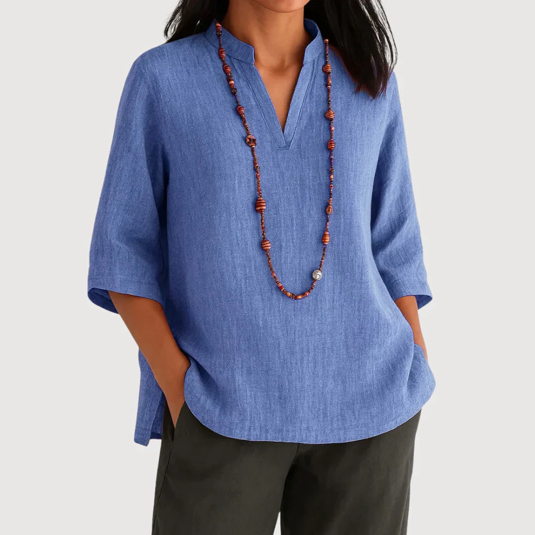 Sofia Amoretti 3/4 Sleeve Relaxed Fit Blouse - Image 2