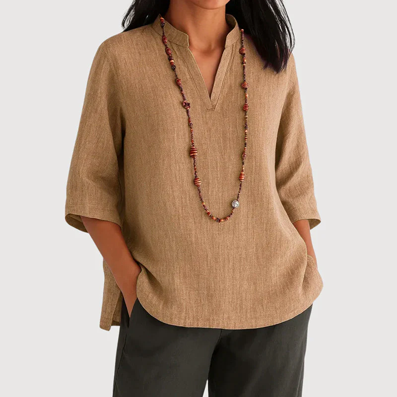 Sofia Amoretti 3/4 Sleeve Relaxed Fit Blouse - Image 3
