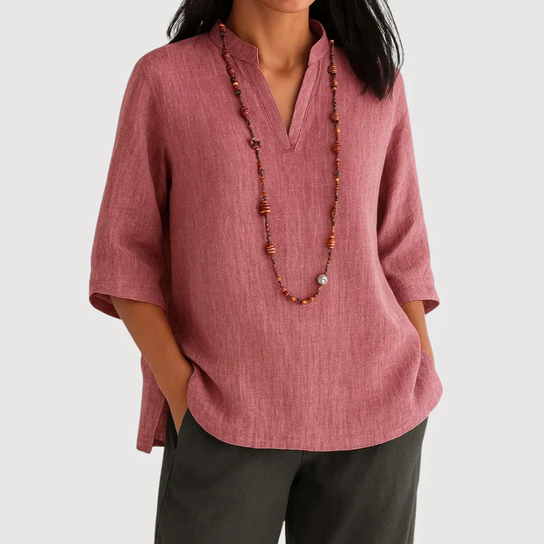 Sofia Amoretti 3/4 Sleeve Relaxed Fit Blouse - Image 4
