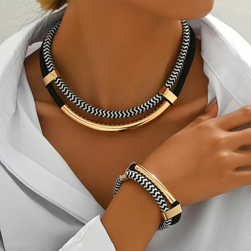 Sofia Amoretti Braided Necklace and Bracelet Set - Image 2