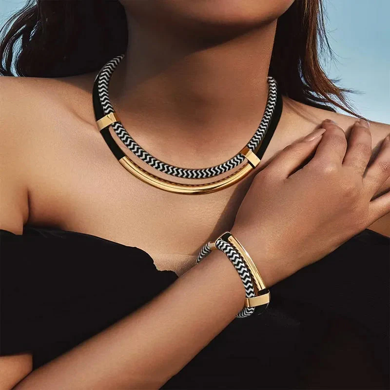 Sofia Amoretti Braided Necklace and Bracelet Set - Image 3