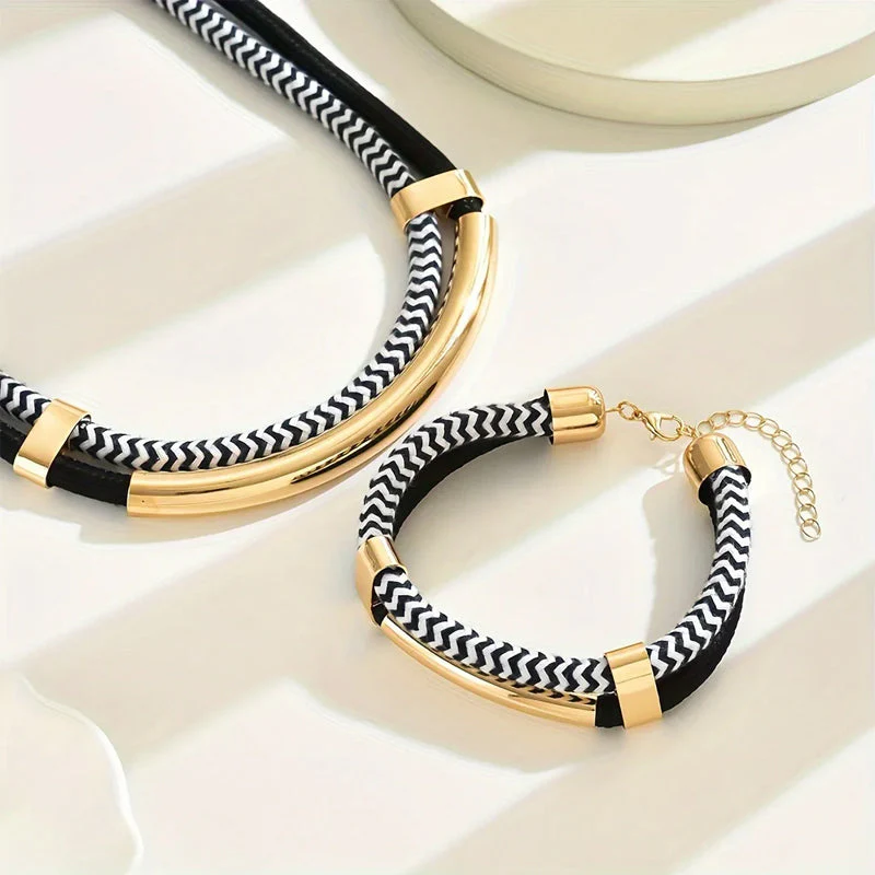 Sofia Amoretti Braided Necklace and Bracelet Set - Image 4