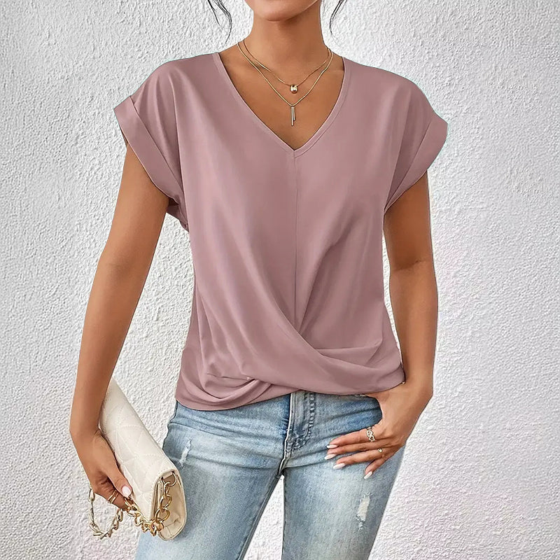 Sofia Amoretti Casual Top with Draped Front - Image 2