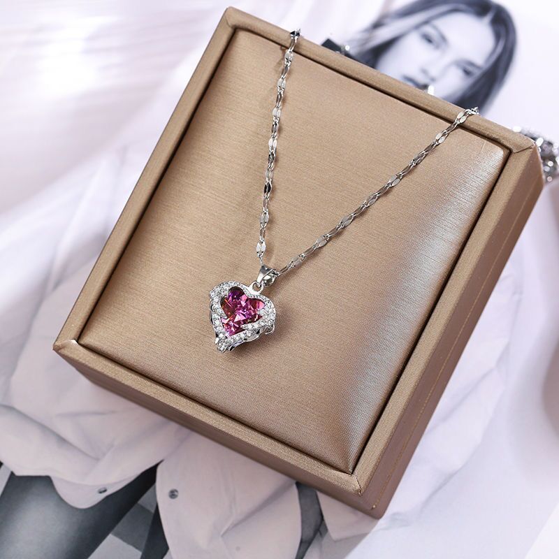 Sofia Amoretti Crystal Heart Pendant Necklace - Image 2