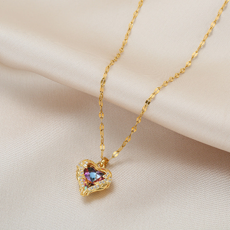 Sofia Amoretti Crystal Heart Pendant Necklace - Image 5