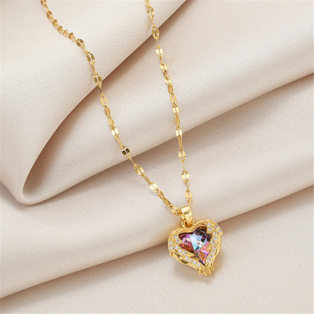 Sofia Amoretti Crystal Heart Pendant Necklace - Image 6