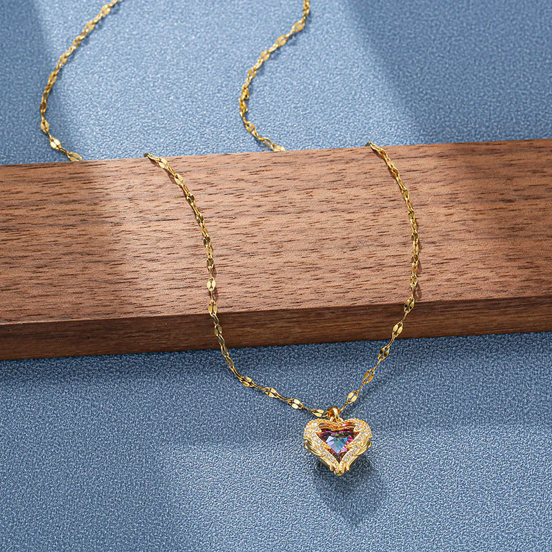 Sofia Amoretti Crystal Heart Pendant Necklace - Image 7