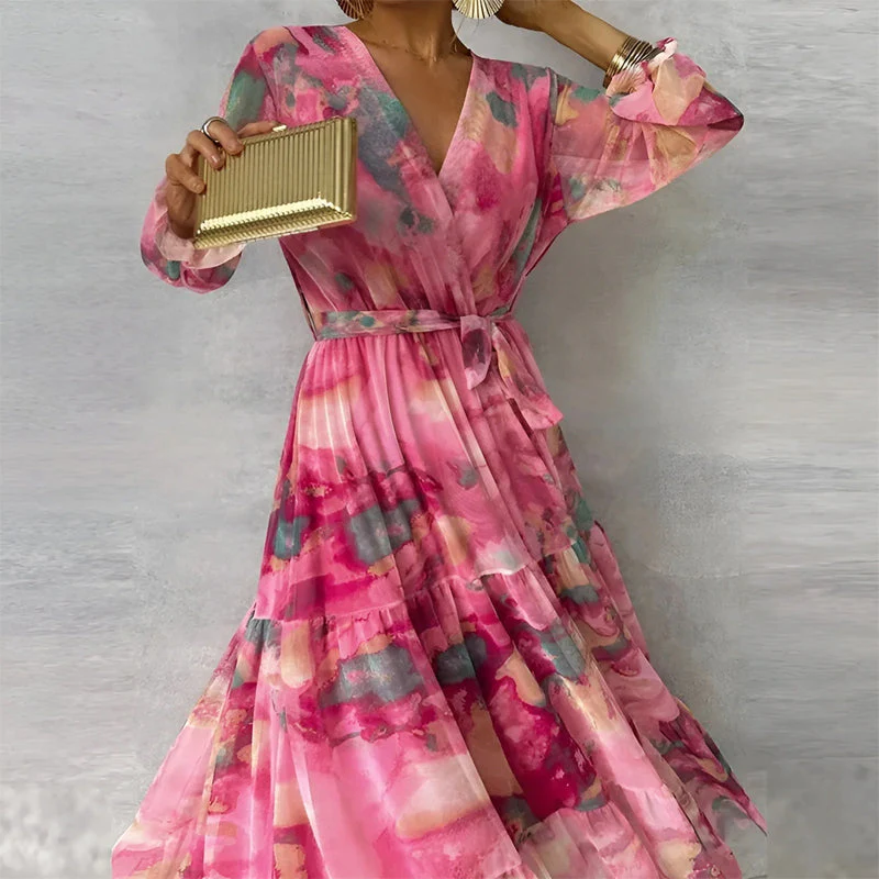 Sofia Amoretti Floral Maxi Dress with Ruffled Sleeves - Image 3