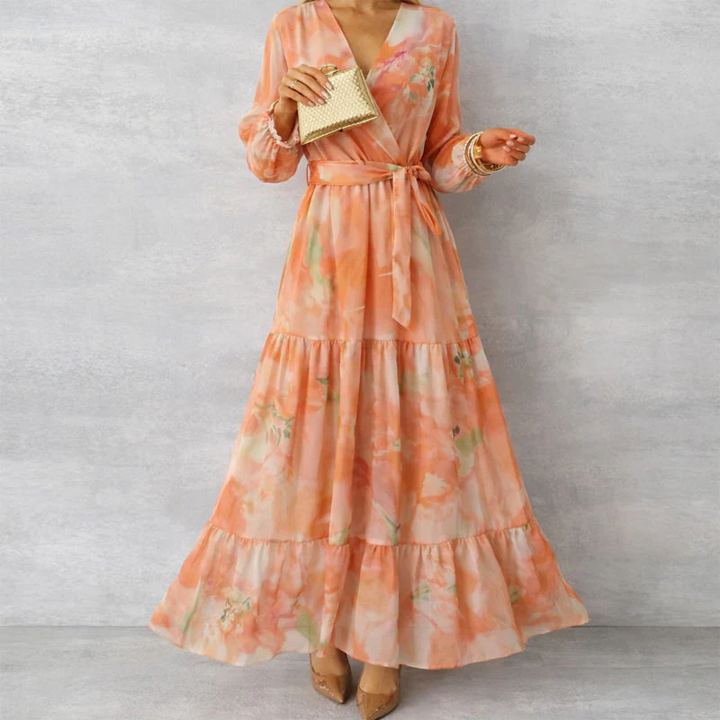 Sofia Amoretti Floral Maxi Dress with Ruffled Sleeves - Image 5