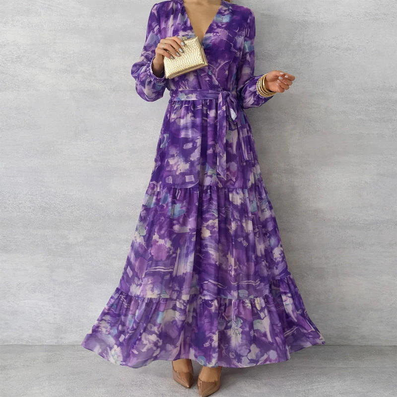 Sofia Amoretti Floral Maxi Dress with Ruffled Sleeves - Image 6