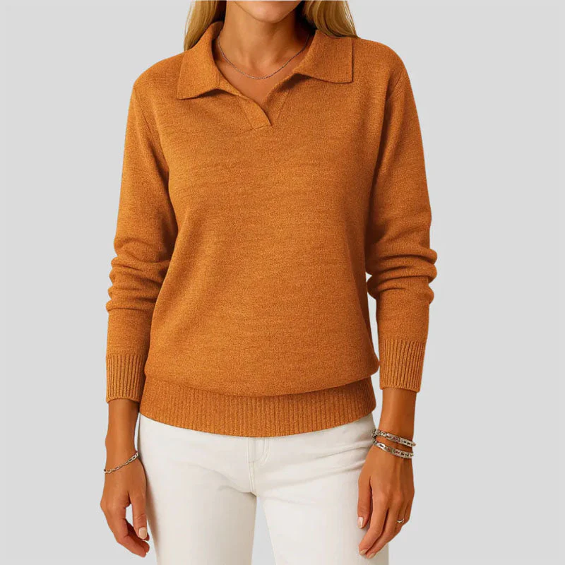 Sofia Amoretti Knit Sweater with Polo Collar - Image 2
