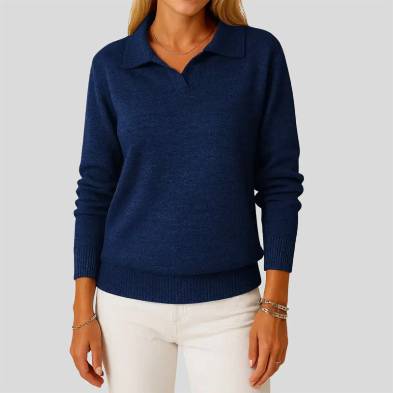 Sofia Amoretti Knit Sweater with Polo Collar - Image 4