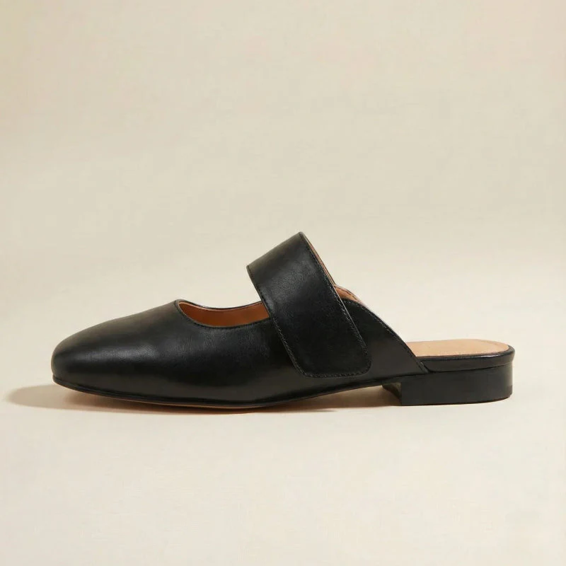 Sofia Amoretti Leather Mule Flats with Wide Strap - Image 2