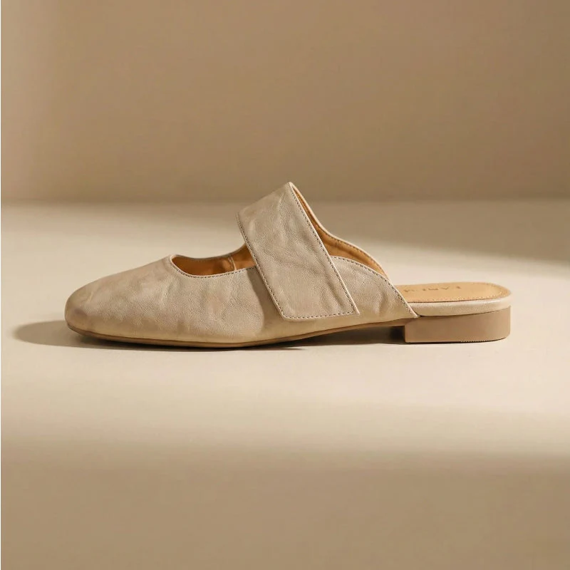 Sofia Amoretti Leather Mule Flats with Wide Strap - Image 3