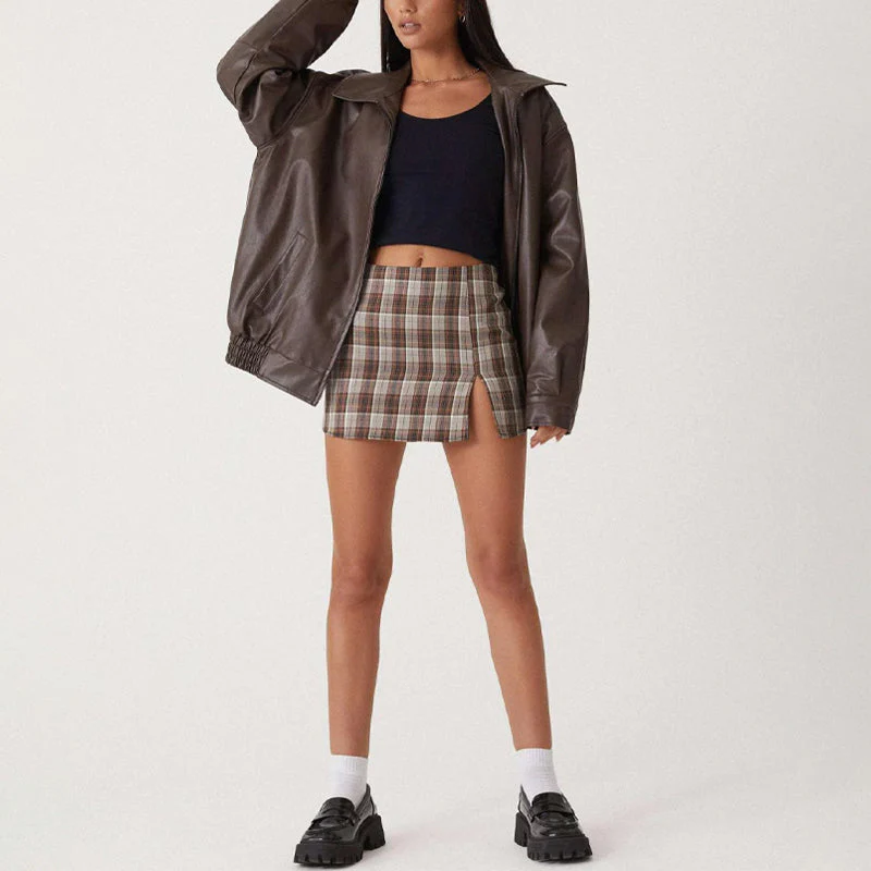Sofia Amoretti Oversized Faux Leather Bomber Jacket - Image 2