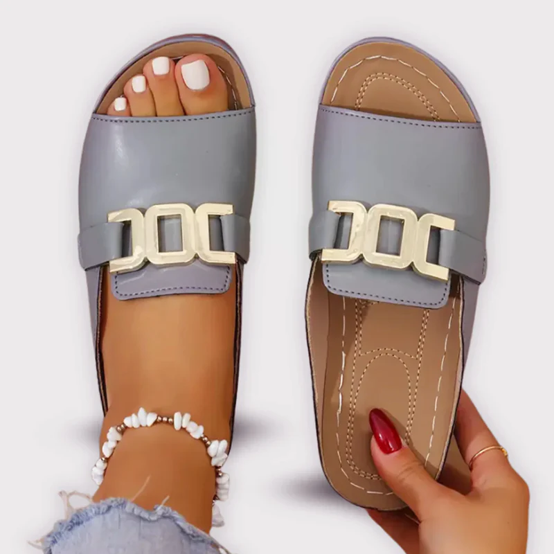 Sofia Amoretti Slip-On Sandals with Buckle Detail - Image 5