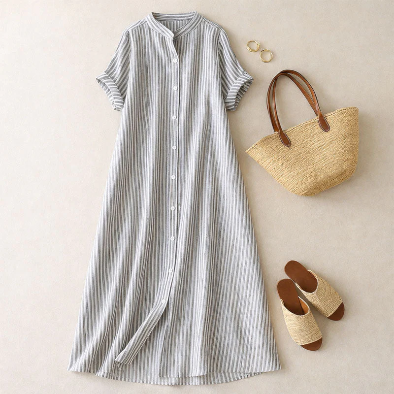 Sofia Amoretti Striped Button-Down Maxi Dress - Image 2