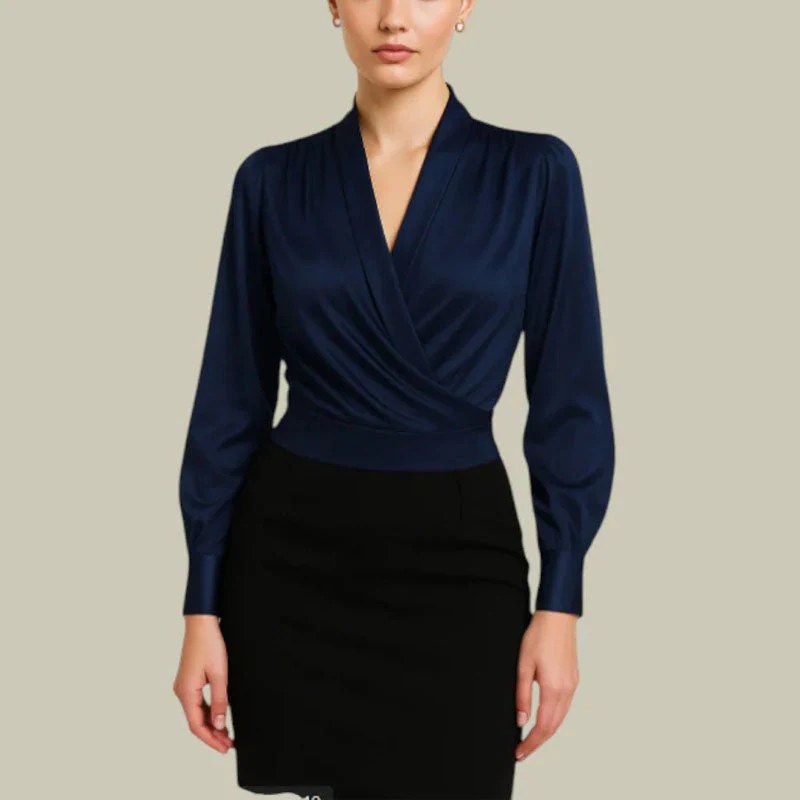 Sofia Amoretti V-Neck Wrap Front Blouse - Image 2