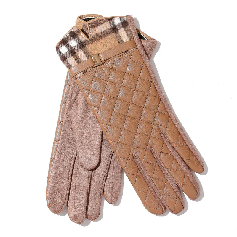 Sofia Amoretti Winter Gloves with Checkered Cuff - Image 6