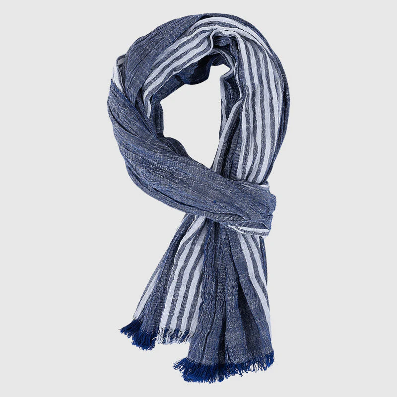 Soft Lightweight Striped Fringe Scarf - Image 2
