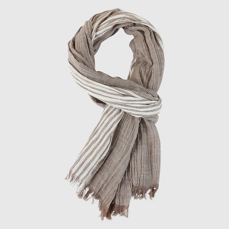 Soft Lightweight Striped Fringe Scarf - Image 3