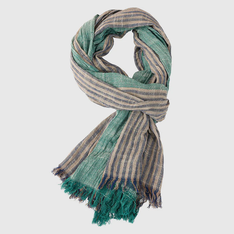 Soft Lightweight Striped Fringe Scarf - Image 5