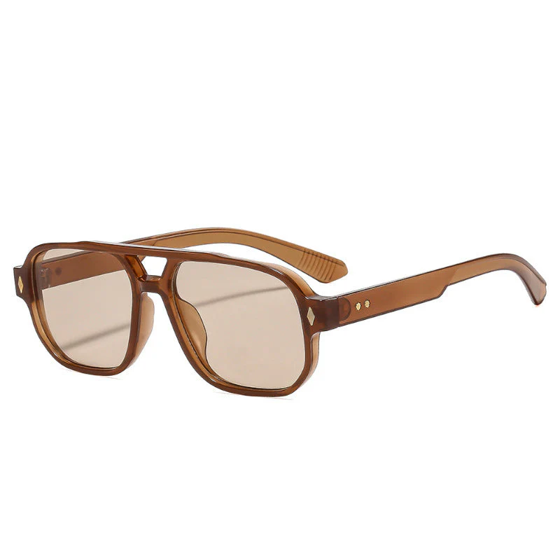 Square Frame Sunglasses with Double-Bridge Accent - Image 3