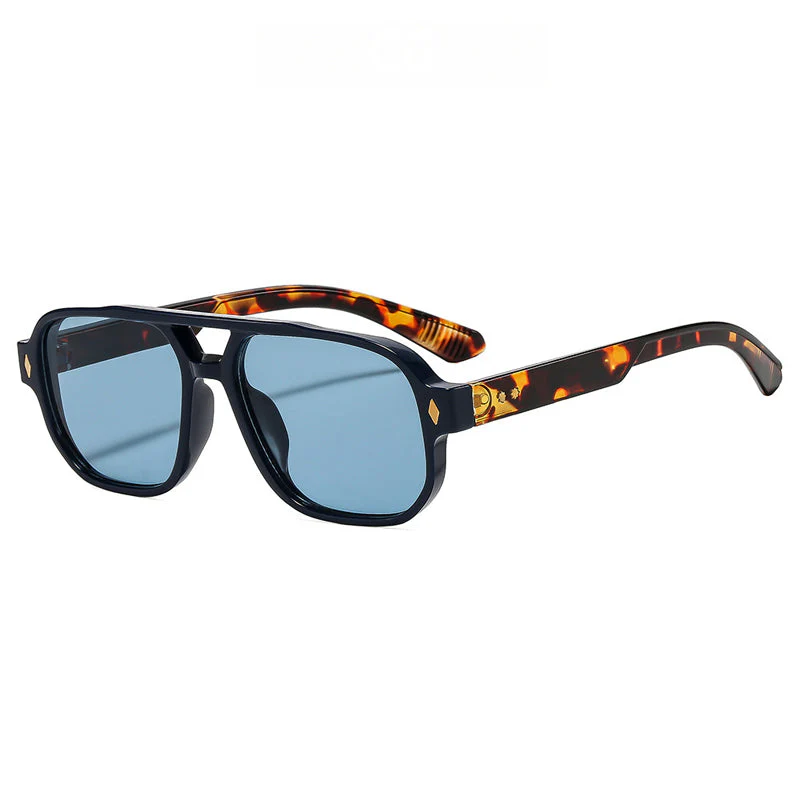 Square Frame Sunglasses with Double-Bridge Accent - Image 4