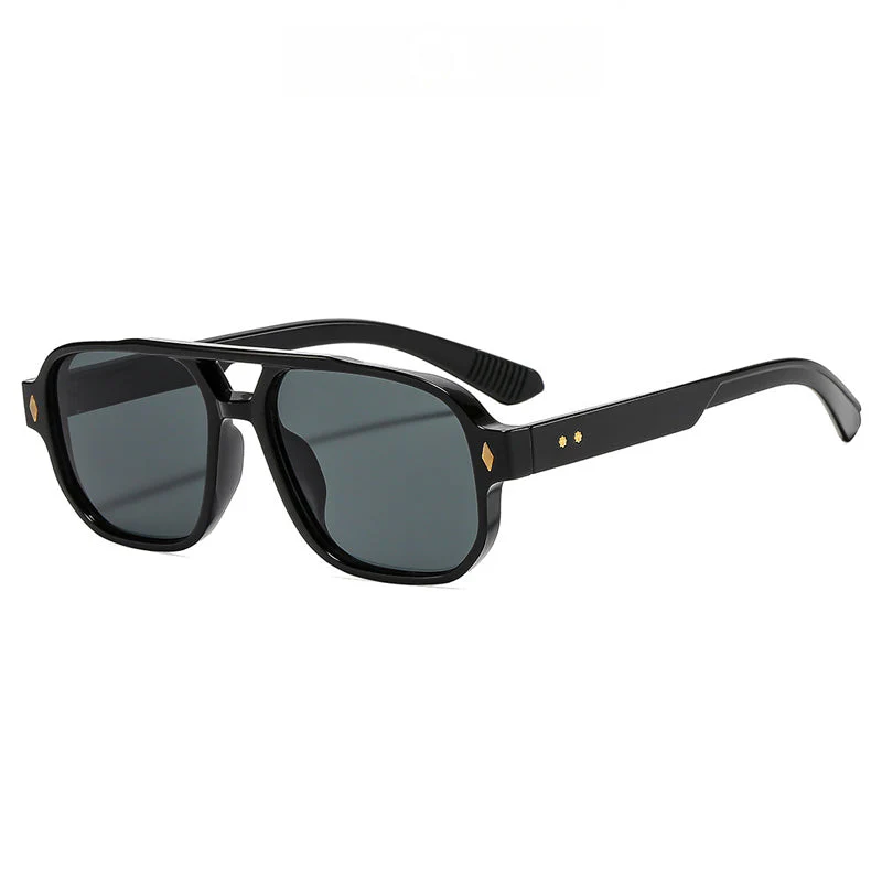 Square Frame Sunglasses with Double-Bridge Accent - Image 5