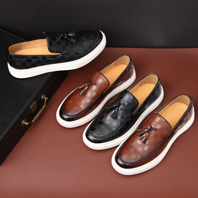 Theodore Willow Embossed Texture Loafers - Image 5