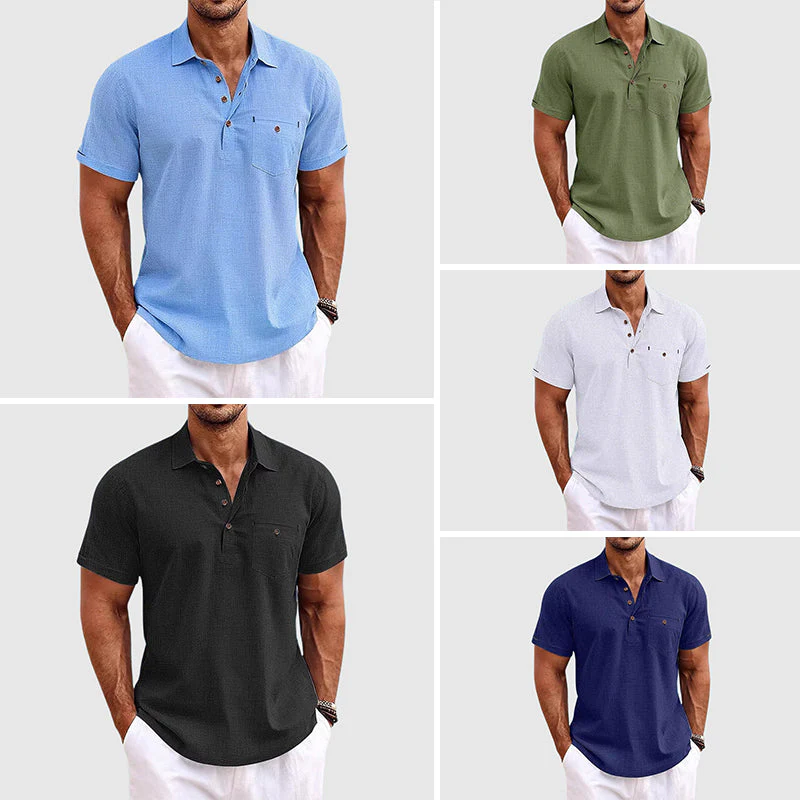 Theodore Willow Linen Polo Shirt - Image 6
