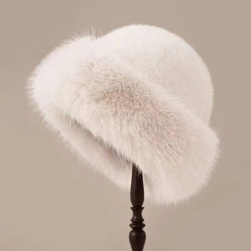Thick Fuzzy Brimless Elegant Fur Hat for Women - Image 4