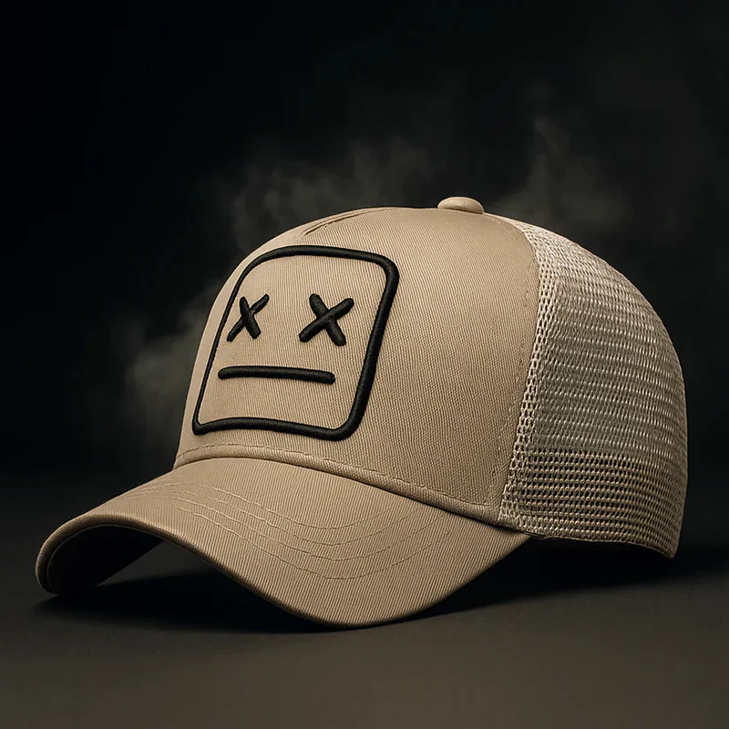 Trucker Cap with Embroidered Face Patch - Image 3
