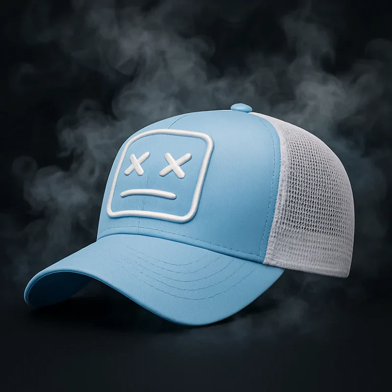 Trucker Cap with Embroidered Face Patch - Image 4