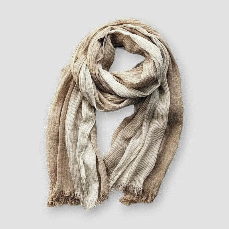 Two Tone Textured Fringe Scarf - Image 2