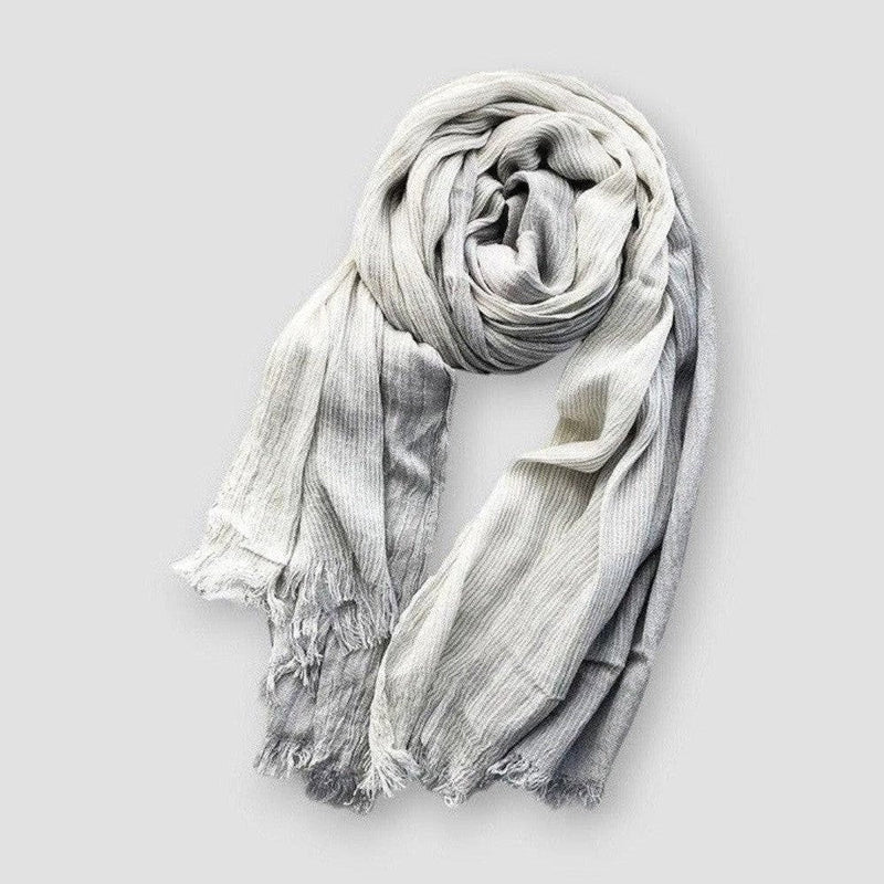 Two Tone Textured Fringe Scarf - Image 4