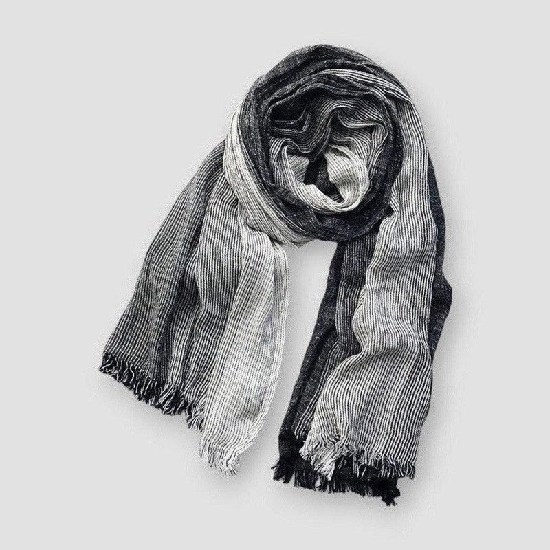 Two Tone Textured Fringe Scarf - Image 5
