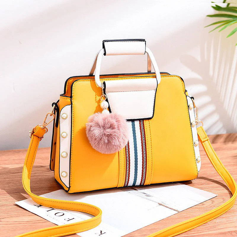 Valentina Rossi Color Block Handbag with Stripe Detail - Image 2