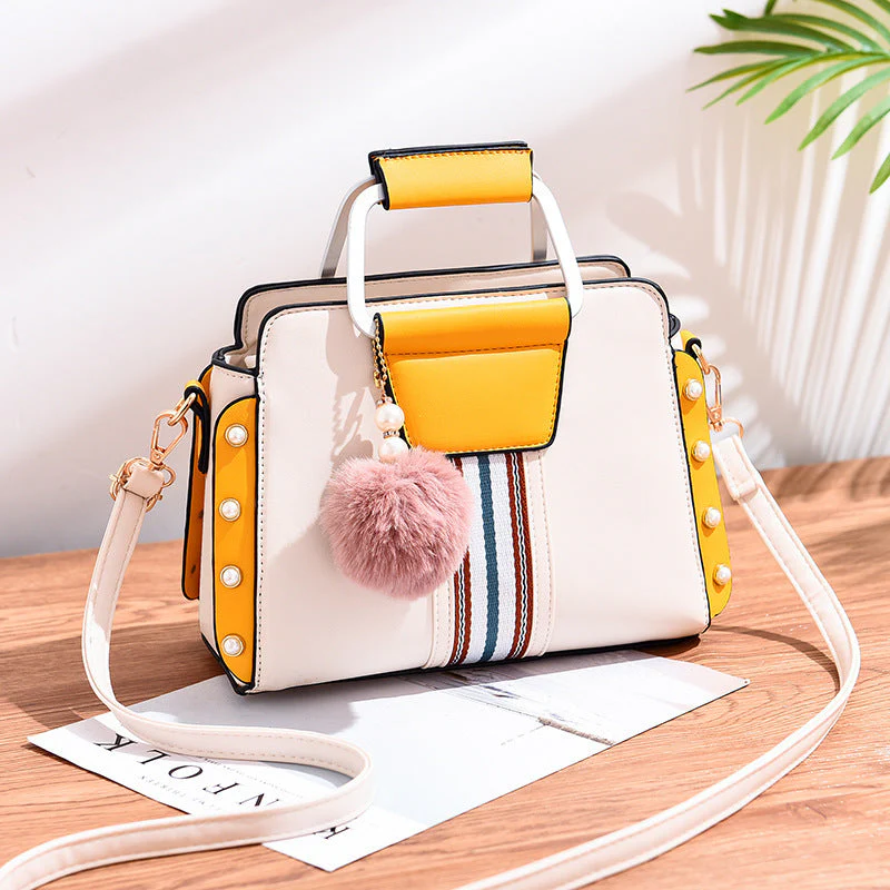 Valentina Rossi Color Block Handbag with Stripe Detail - Image 3